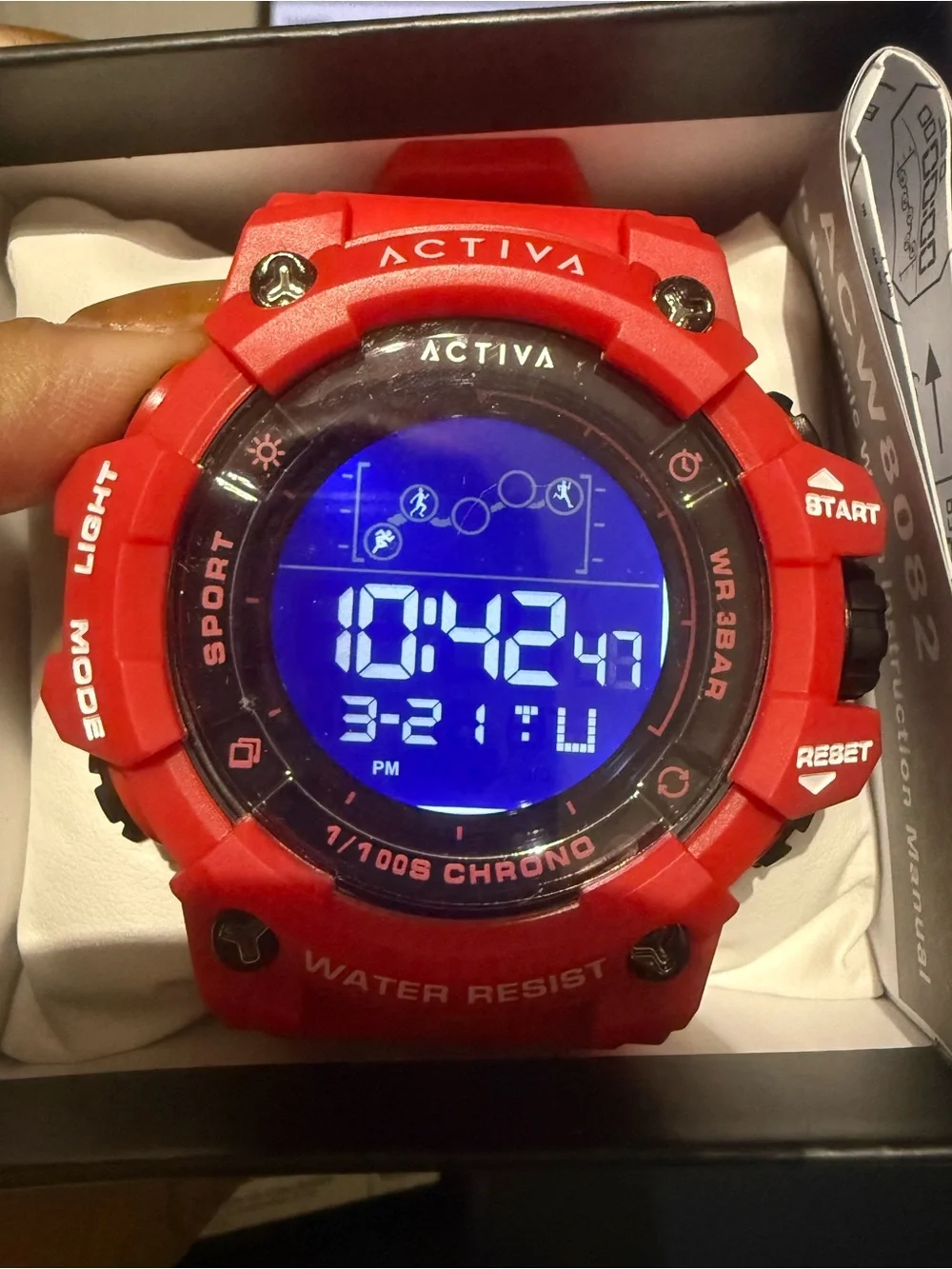 Activa Digital Essentials Unisex 50mm Red & Black Digital Watch NWT